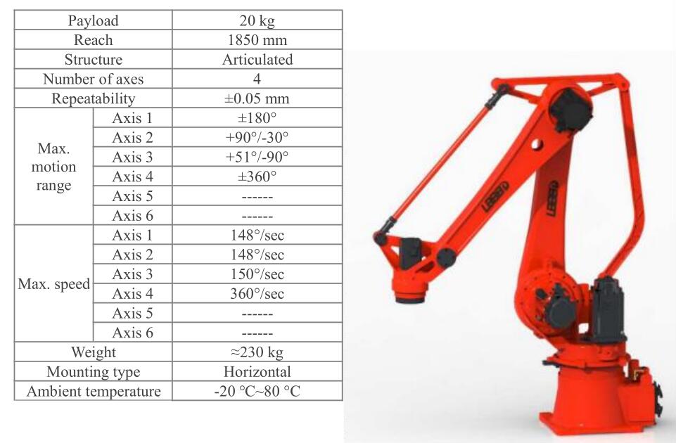 4 Axis industrial robot