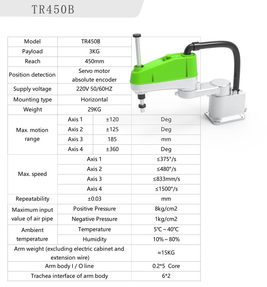 4-Axis Scara Robot 3kg Payload