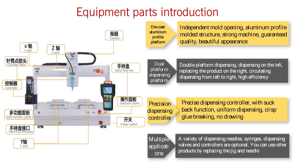 High precision 4 axis dispensing robots