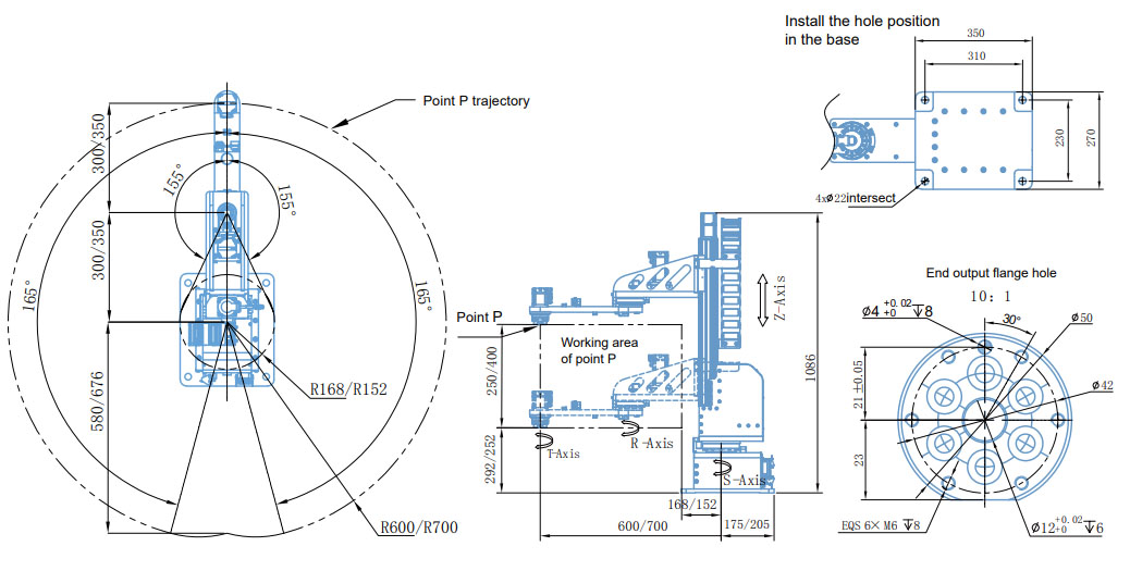 4 axis industrial robot