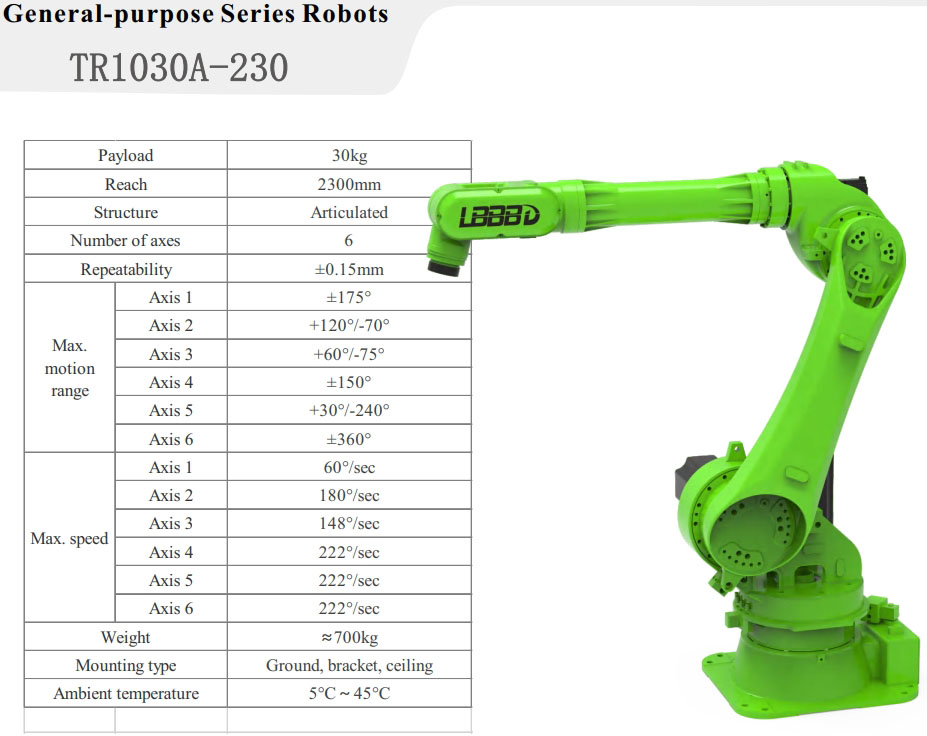 6 axis robot arm