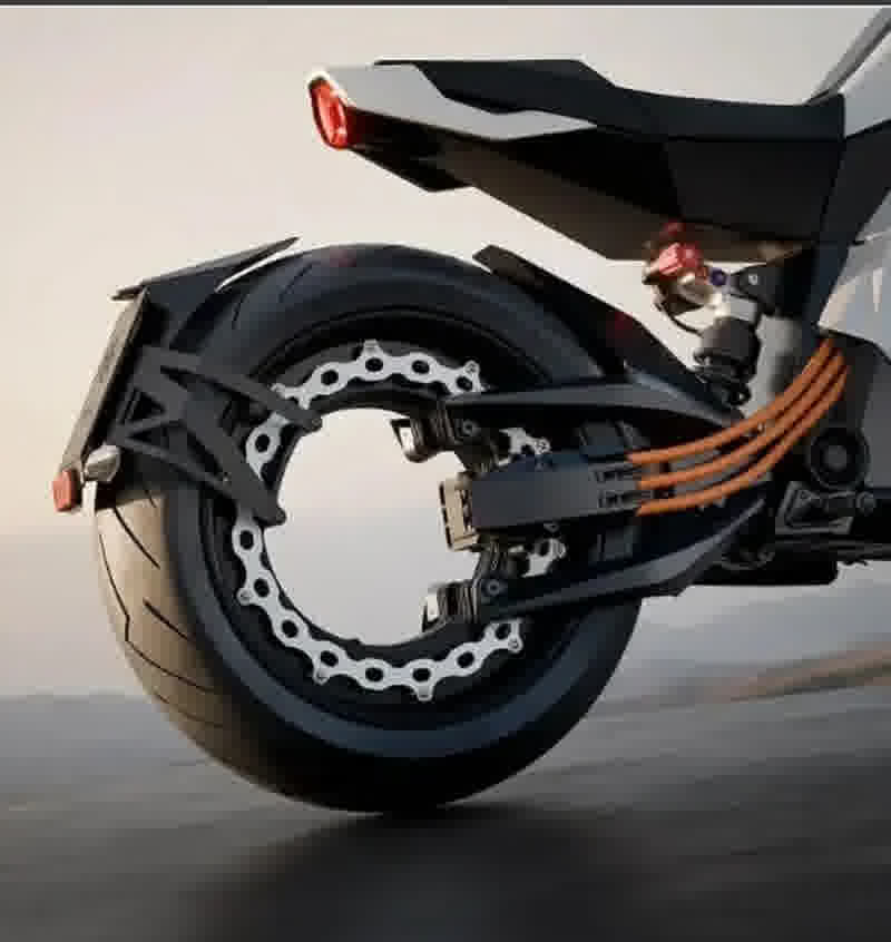 DONUT Electric Motorcycle Orange Power Cables Detail