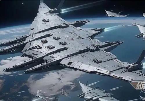 A 120,000-ton spaceship has emerged, and 88 fighter jets have gathered together in the same frame!